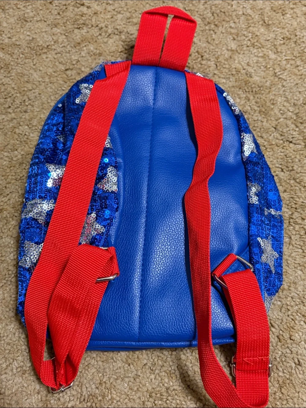 JoJo Siwa Kids' Sequin Baseball Backpack - Blue & White